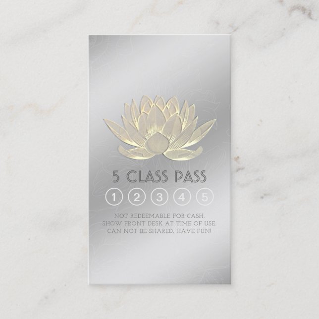Yoga Meditation Instructor Class Pass Loyalty Card (Front)