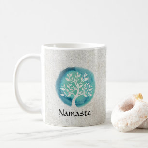Yoga Meditation Instructor Elegant Watercolor Tree Coffee Mug