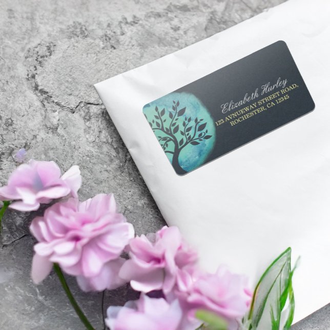 Yoga Meditation Instructor Elegant Watercolor Tree Label (Creator Uploaded)