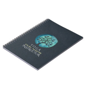 YOGA Meditation Instructor Elegant Watercolor Tree Notebook