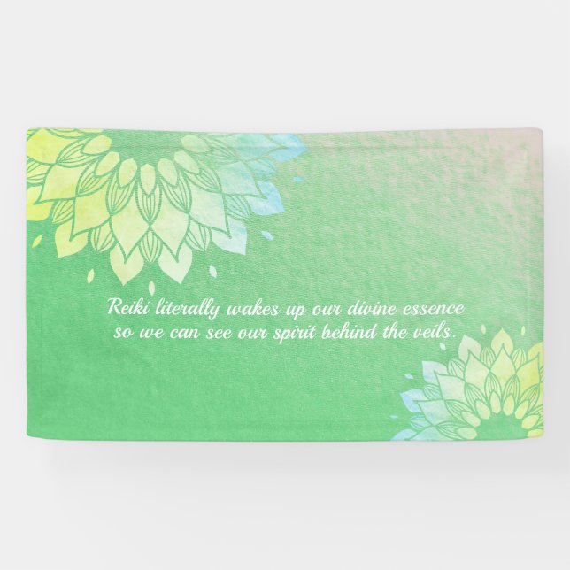 Yoga Meditation Instructor Gold Foil Mandala Quote Banner (Horizontal)