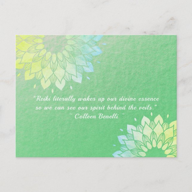 Yoga Meditation Instructor Gold Foil Mandala Quote Postcard (Front)