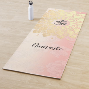 YOGA Meditation Instructor Gold Mandala OM Symbol Mat