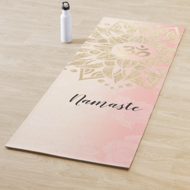 YOGA Meditation Instructor Gold Mandala OM Symbol Mat (In Situ)