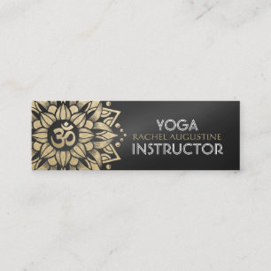 Yoga Meditation Instructor Gold Mandala Om Symbol Mini Business Card