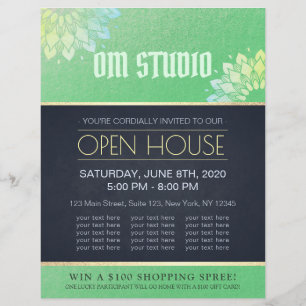 Yoga Meditation Instructor Gold Mandala Open House Flyer
