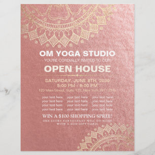Yoga Meditation Instructor Gold Mandala Open House Flyer