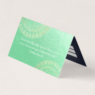 Yoga Meditation Instructor Gold Mandala Price List Business Card