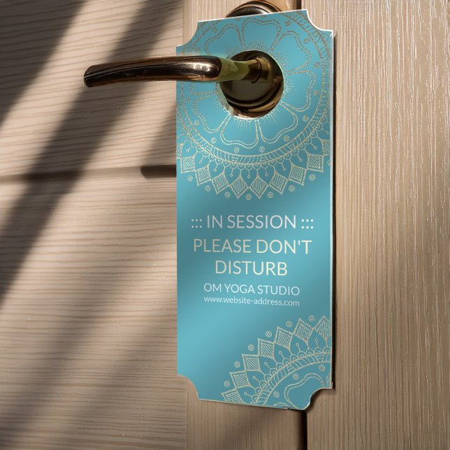 Yoga Meditation Instructor Green Blue Gold Mandala Door Hanger (Creator Uploaded)