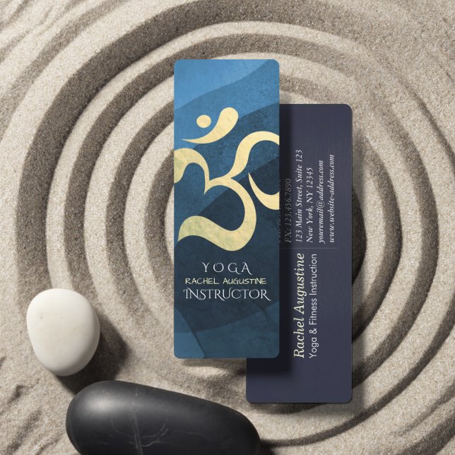 Yoga Meditation Instructor Life Coach OM Symbol Mi Mini Business Card (Creator Uploaded)