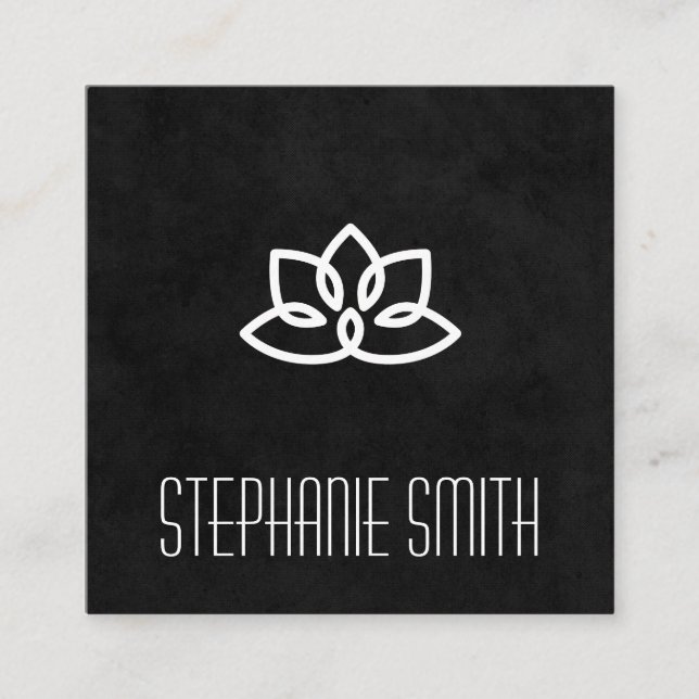 Yoga Meditation Instructor | Lotus Flower Square Business Card (Front)