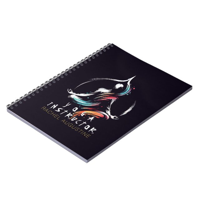 Yoga Meditation Instructor Lotus Pose Brush Stroke Notebook (Left Side)