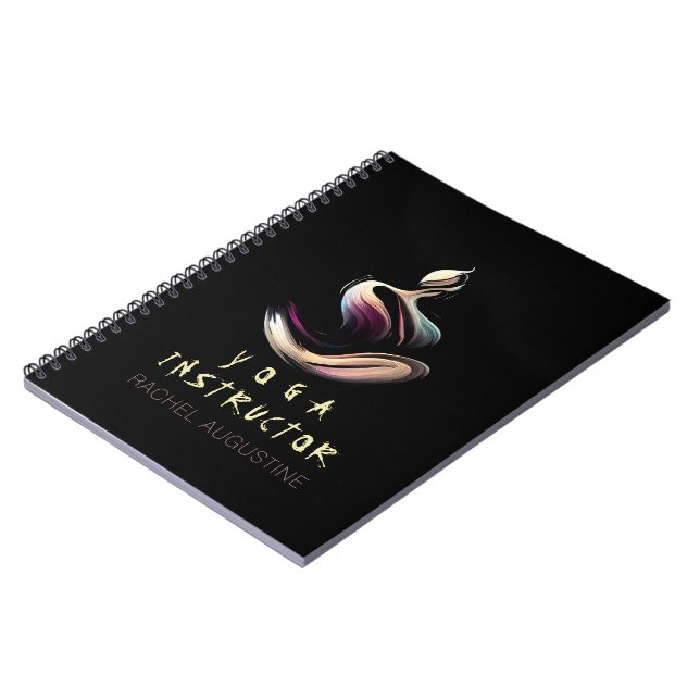 Yoga Meditation Instructor Lotus Pose Brush Stroke Notebook (Left Side)