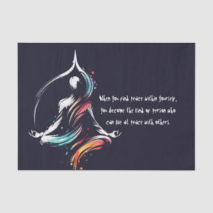 Yoga Meditation Instructor Lotus Pose Brush Stroke Tissue Paper