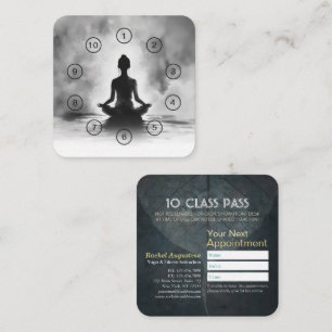 Yoga Meditation Instructor Lotus Pose Class Pass Loyalty Card