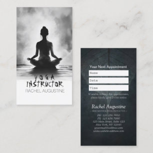 Yoga Meditation Instructor Lotus Pose Ink Painting Appointment Card