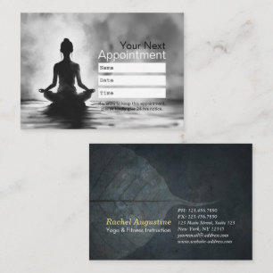 Yoga Meditation Instructor Lotus Pose Ink Painting Appointment Card