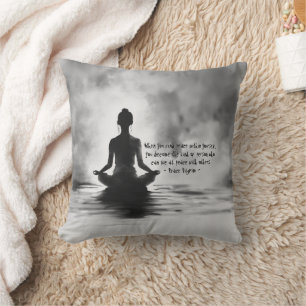 Yoga Meditation Instructor Lotus Pose Ink Painting Cushion