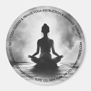 Yoga Meditation Instructor Lotus Pose Ink Painting Magnet