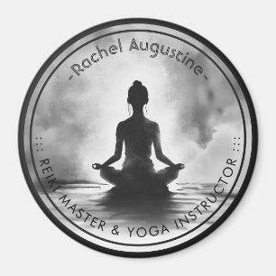 Yoga Meditation Instructor Lotus Pose Ink Painting Magnet
