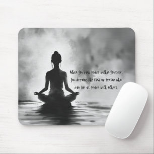 Yoga Meditation Instructor Lotus Pose Ink Painting Mouse Mat