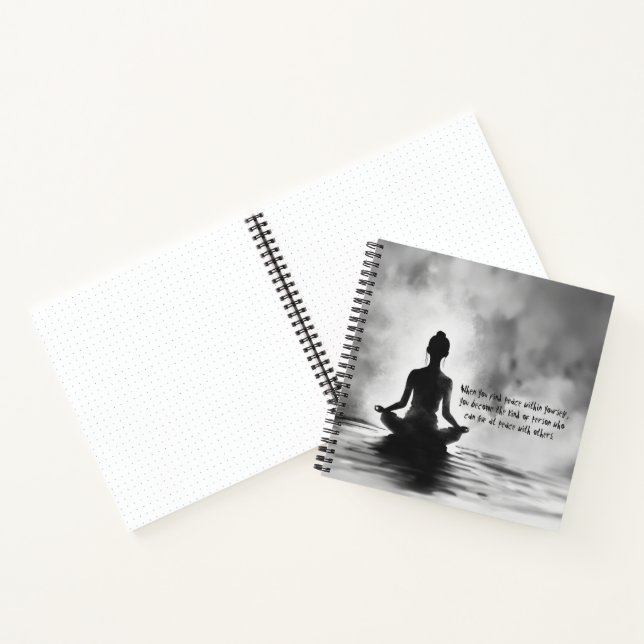 Yoga Meditation Instructor Lotus Pose Ink Painting Notebook (Inside)