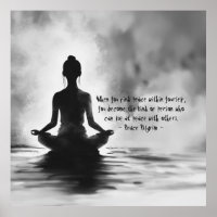 Yoga Meditation Instructor Lotus Pose Ink Painting