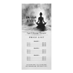 Yoga Meditation Instructor Lotus Pose Ink Painting Rack Card