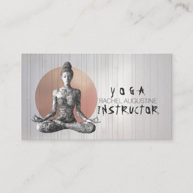 Yoga Meditation Instructor Lotus Pose Reiki Master Business Card (Front)