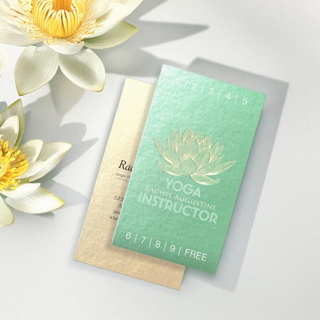 YOGA Meditation Instructor Loyalty Punch Lotus Card (Creator Uploaded)