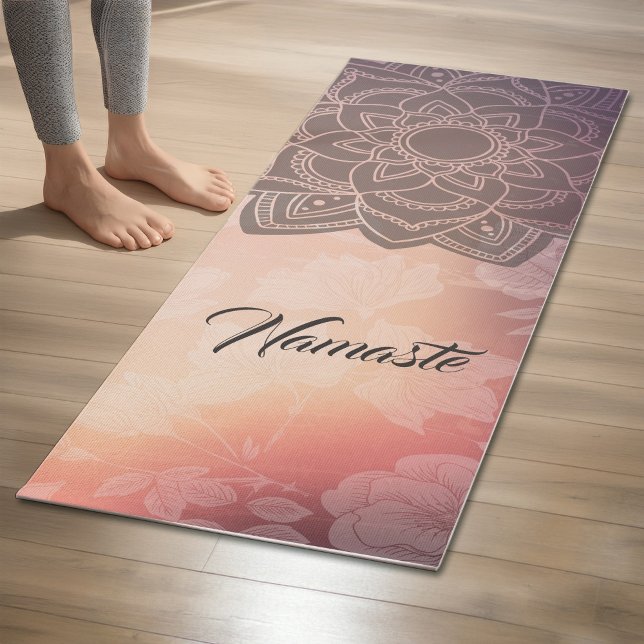 YOGA Meditation Instructor Mandala Floral Damask Yoga Mat (Creator Uploaded)