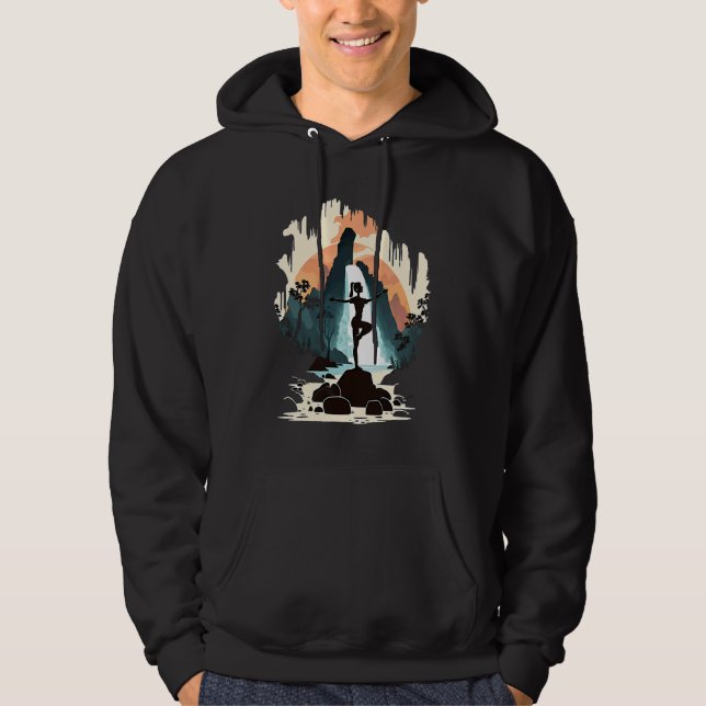Yoga Meditation Instructor Mom Doing Yoga In Water Hoodie (Front)