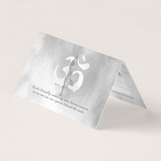 Yoga Meditation Instructor Price List Appointment Business Card (Front)