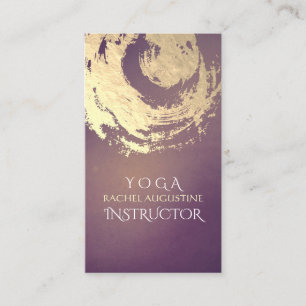 Yoga Meditation Instructor Purple Gold ZEN Symbol Business Card