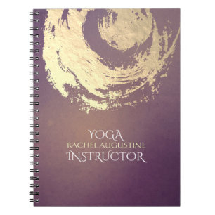 Yoga Meditation Instructor Purple Gold ZEN Symbol Notebook