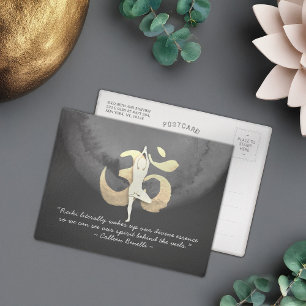 YOGA Meditation Instructor Quote Tree Pose OM Sign Postcard