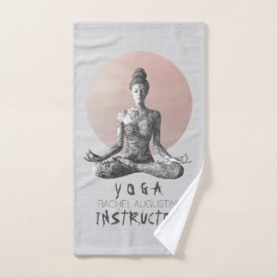 Yoga Meditation Instructor Reiki Master Lotus Pose Bath Towel Set