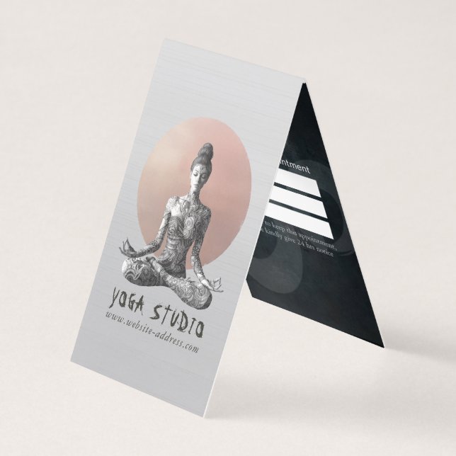 Yoga Meditation Instructor Reiki Master Lotus Pose Business Card (Front)