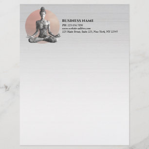 Yoga Meditation Instructor Reiki Master Lotus Pose Custom Letterhead