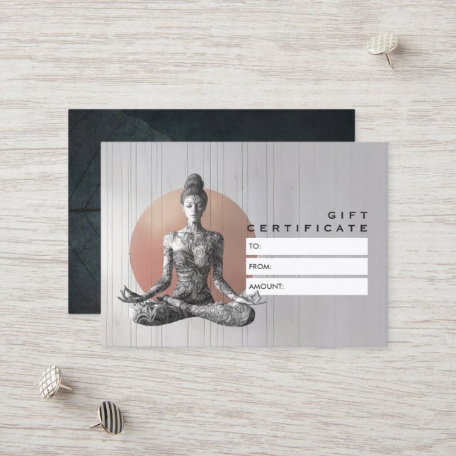Yoga Meditation Instructor Reiki Master Lotus Pose Discount Card (Front/Back In Situ)