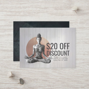 Yoga Meditation Instructor Reiki Master Lotus Pose Discount Card