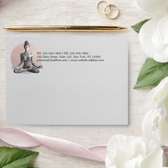 Yoga Meditation Instructor Reiki Master Lotus Pose Envelope (Wedding)