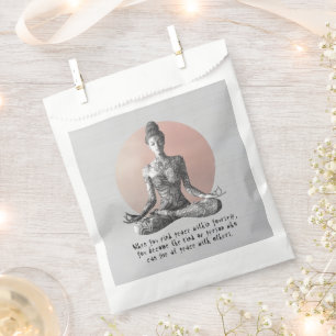 Yoga Meditation Instructor Reiki Master Lotus Pose Favour Bags