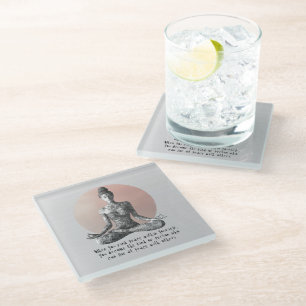 Yoga Meditation Instructor Reiki Master Lotus Pose Glass Coaster