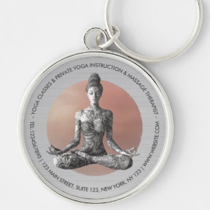 Yoga Meditation Instructor Reiki Master Lotus Pose Key Ring