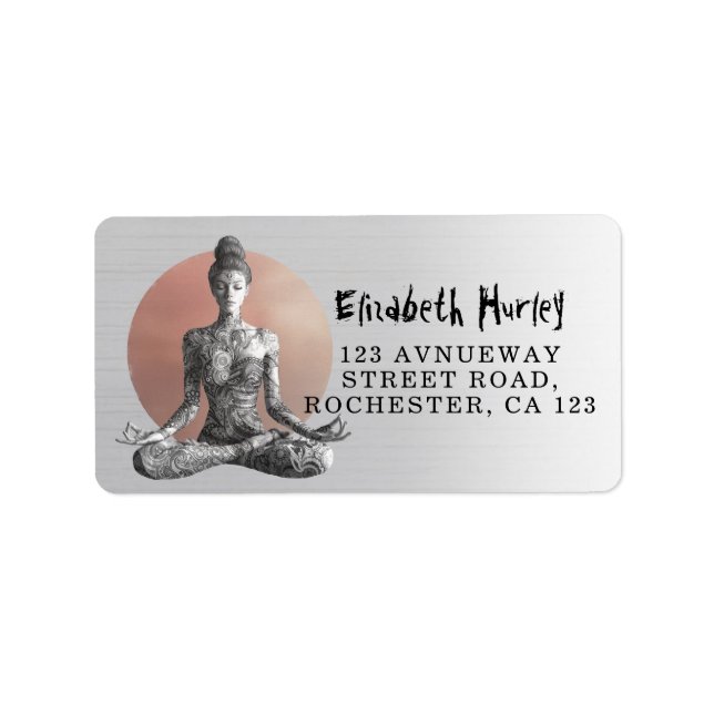Yoga Meditation Instructor Reiki Master Lotus Pose Label (Front)