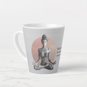 Yoga Meditation Instructor Reiki Master Lotus Pose Latte Mug