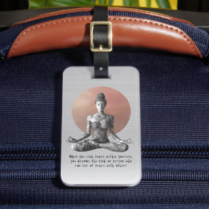 Yoga Meditation Instructor Reiki Master Lotus Pose Luggage Tag