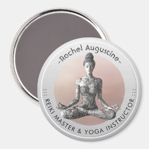 Yoga Meditation Instructor Reiki Master Lotus Pose Magnet