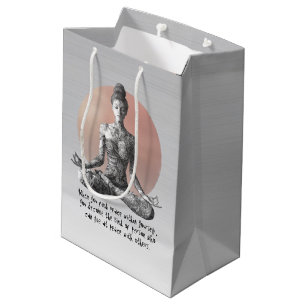 Yoga Meditation Instructor Reiki Master Lotus Pose Medium Gift Bag